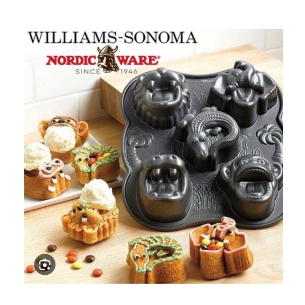 New Nordic Ware Platinum Non-stick Hungry Animals Jungle Cake & Ice Cream